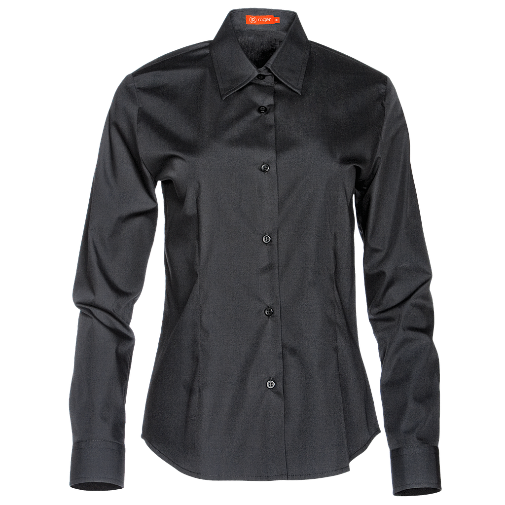 931141-07 - CAMISA MUJER CUELLO CAMISERO MANGA LARGA DELON NEGRO