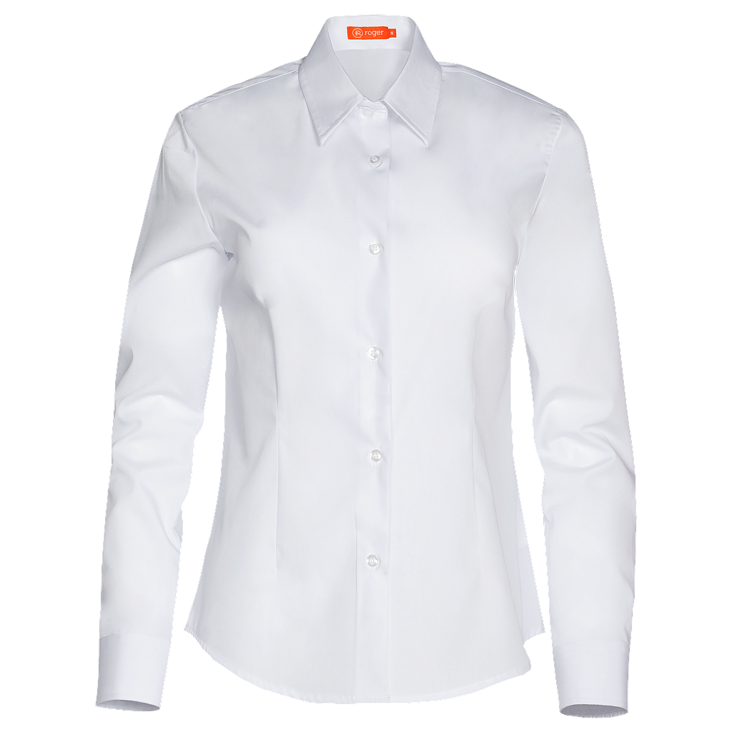 931141-13 - CAMISA MUJER CUELLO CAMISERO MANGA LARGA DELON BLANCO