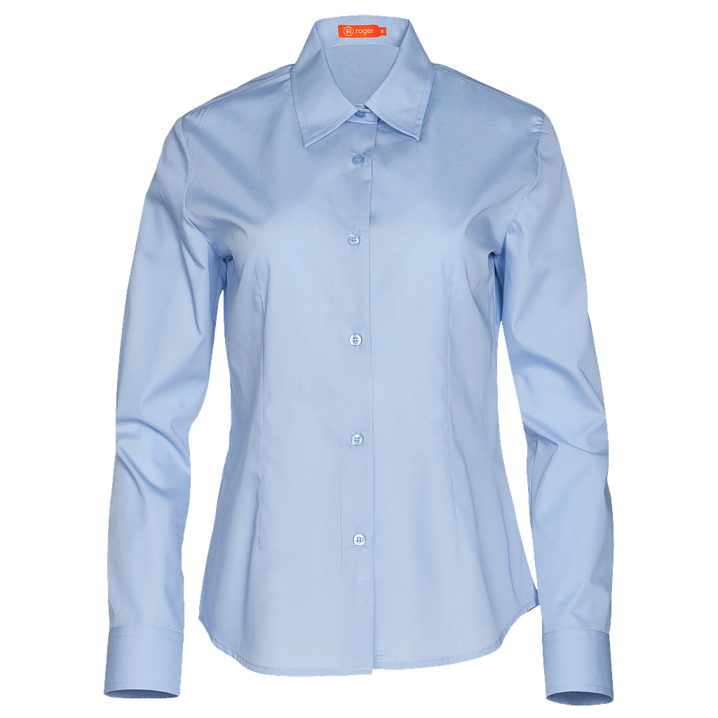 931141-19 - CAMISA MUJER CUELLO CAMISERO MANGA LARGA DELON CELESTE