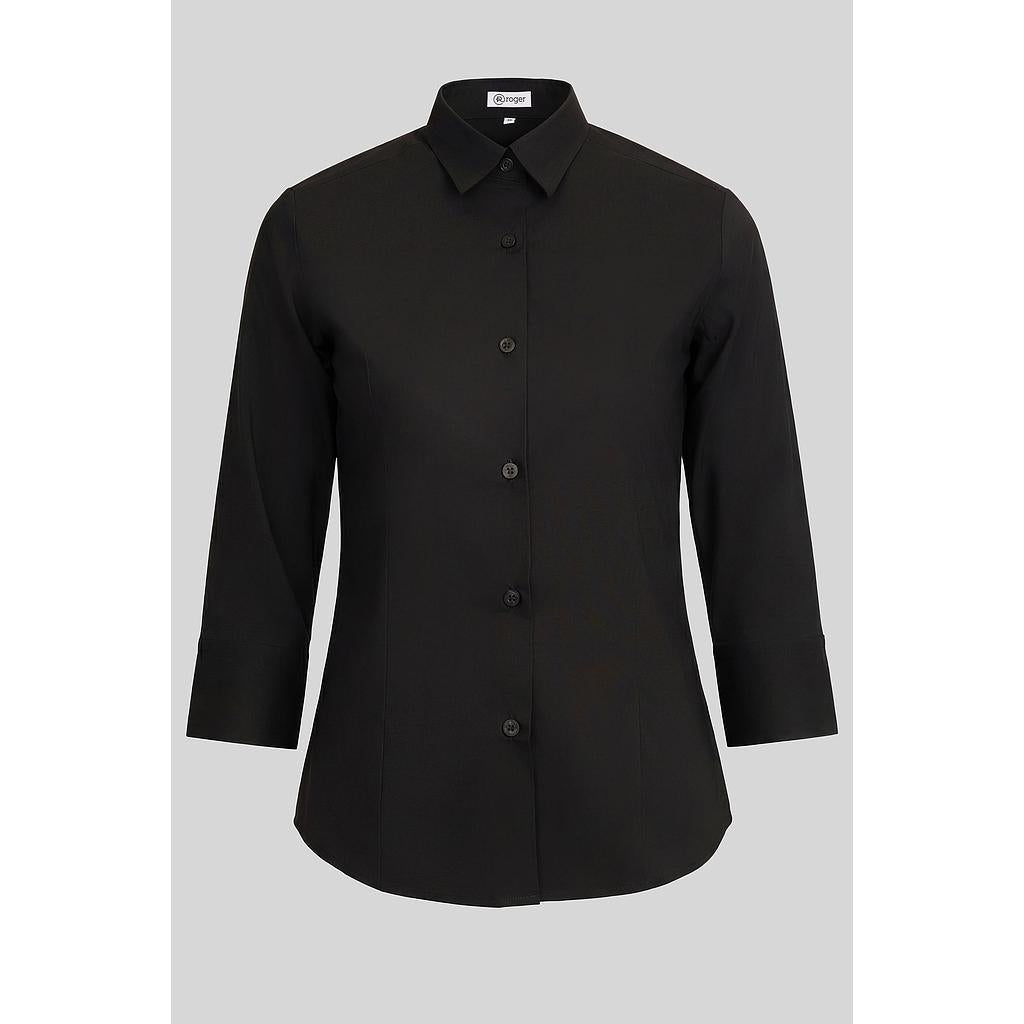932138-07 - CAMISA MUJER CUELLO CAMISERO MANGA 3/4 ALAMEDA NEGRO