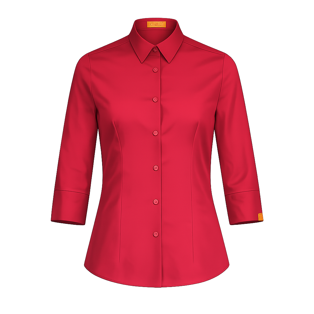 932138-09 - CAMISA MUJER CUELLO CAMISERO MANGA 3/4 ALAMEDA GRANATE