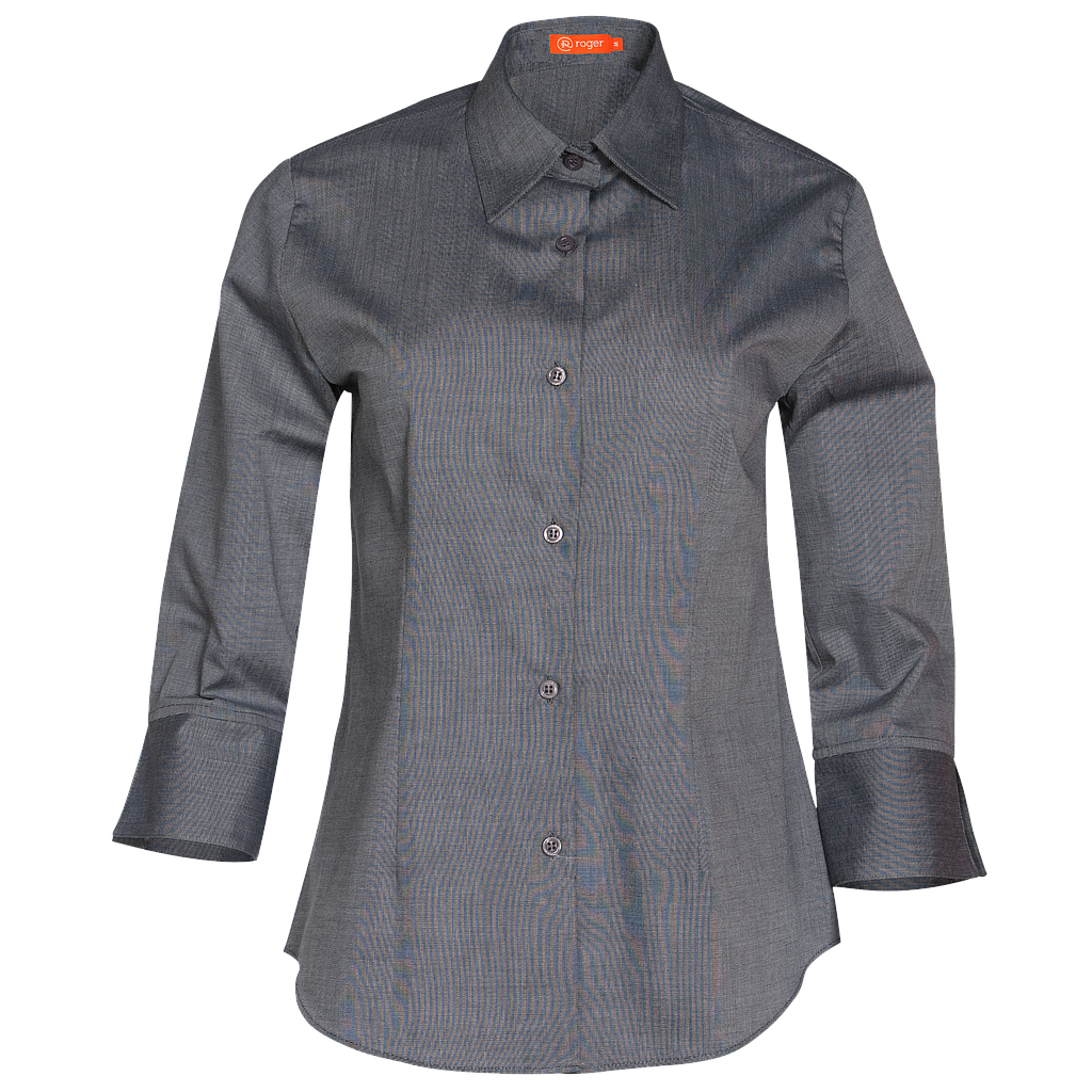 932139-03 - CAMISA MUJER CUELLO CAMISERO MANGA 3/4 MILAN GRIS MEDIO