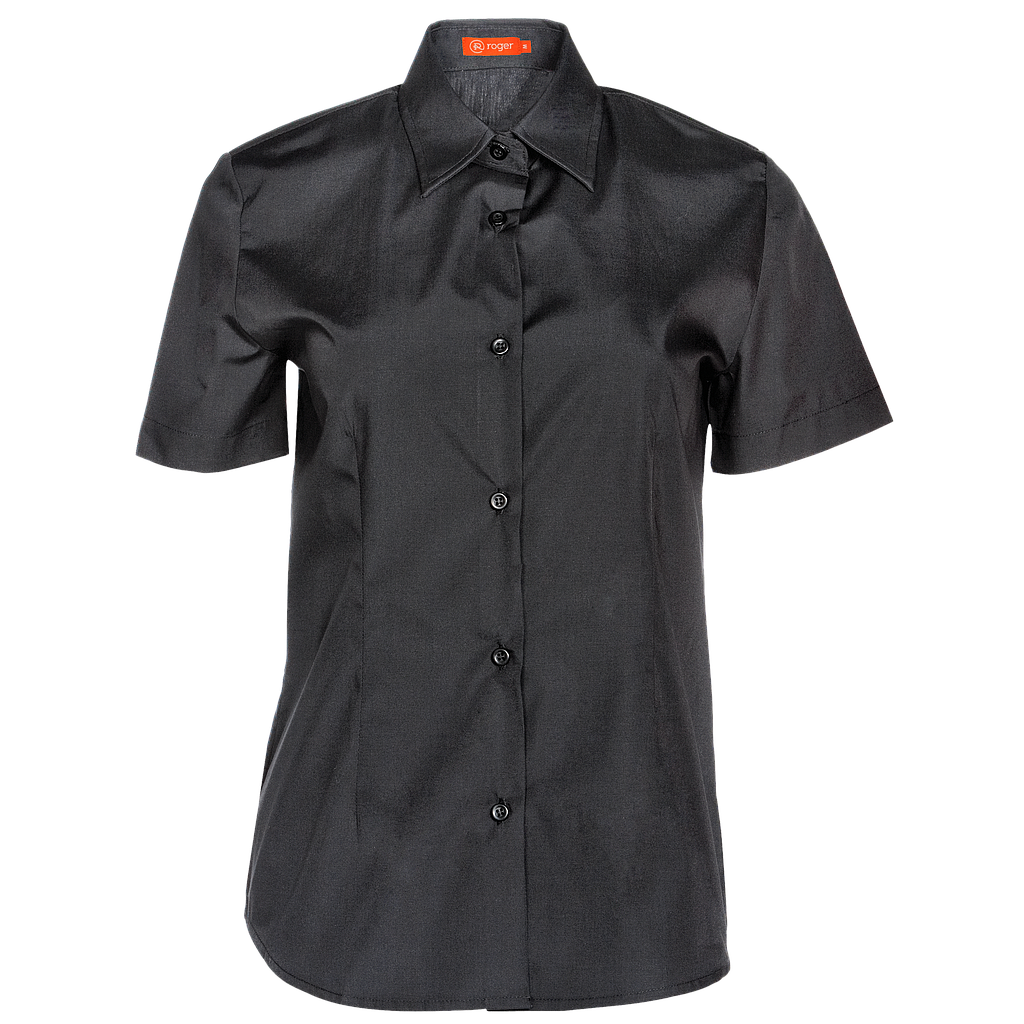 937141-07 - CAMISA MUJER CUELLO CAMISERO MANGA CORTA DELON NEGRO