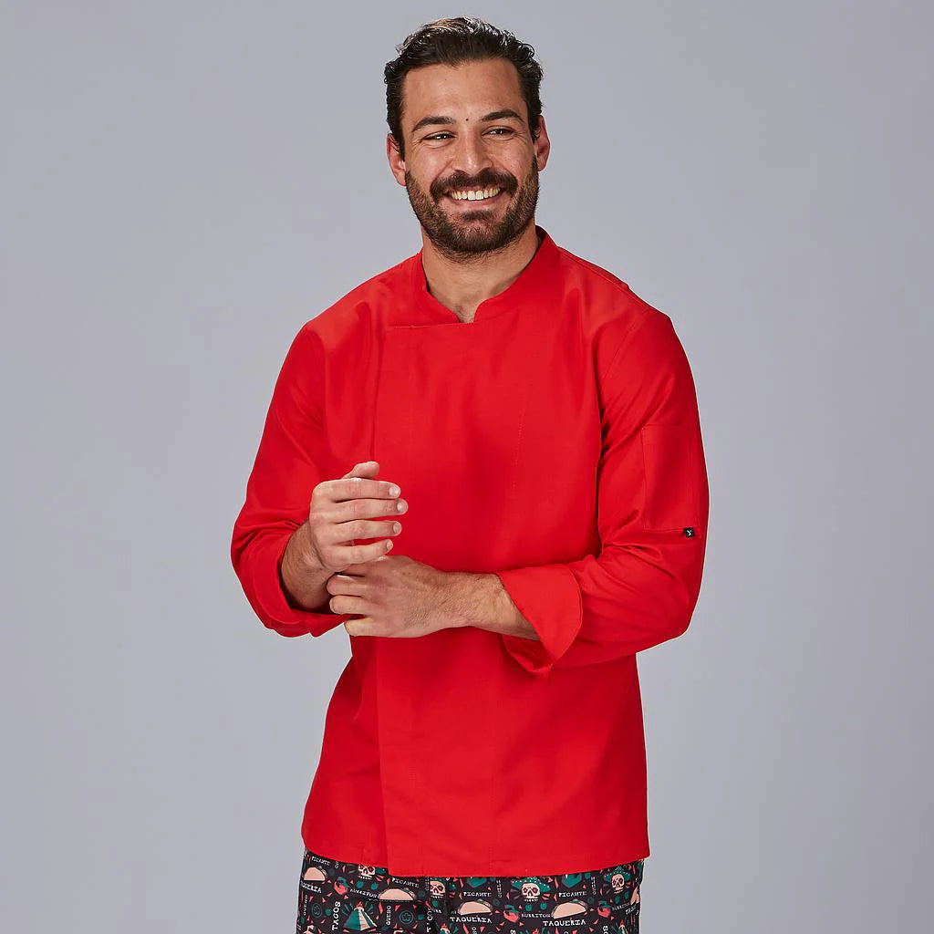 944100-105 - CHAQUETA COCINA HOMBRE VIDAL ROJO