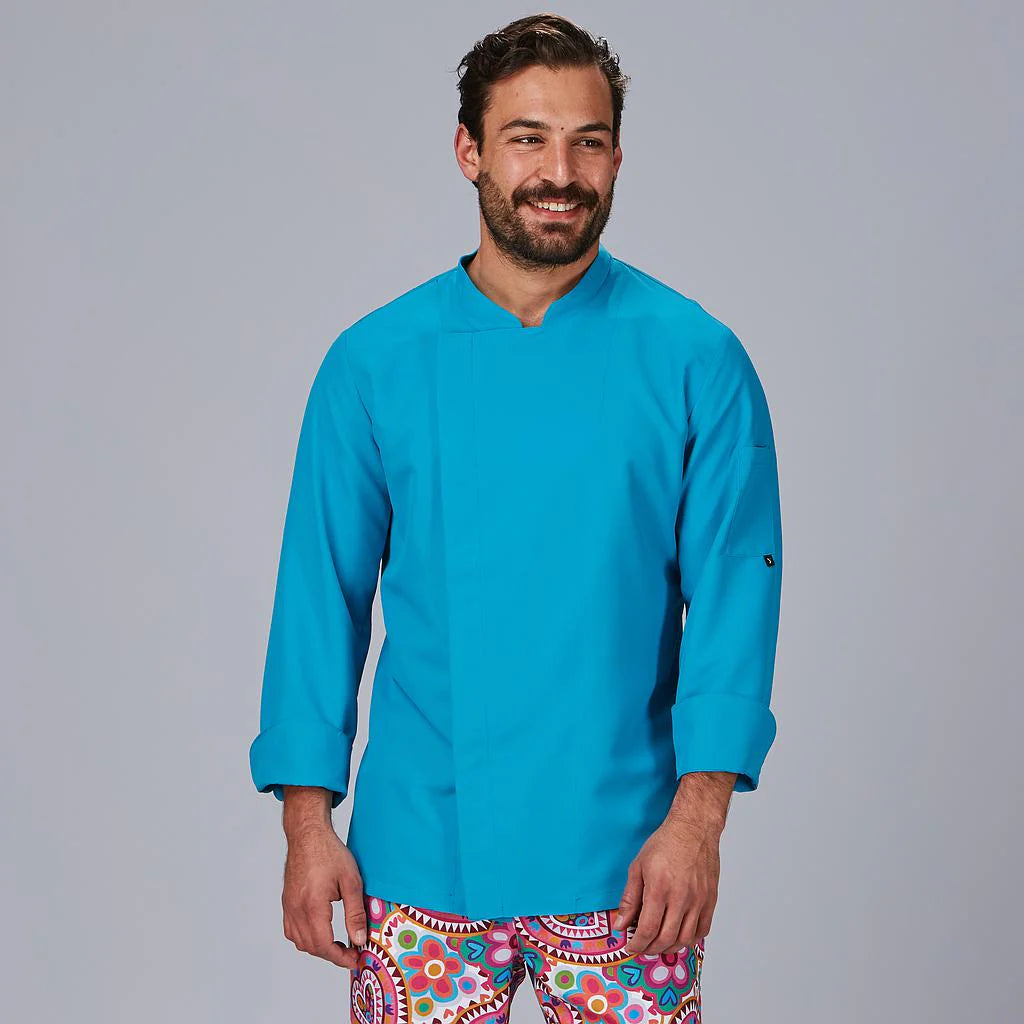 944100-115 - CHAQUETA COCINA HOMBRE VIDAL TURQUESA