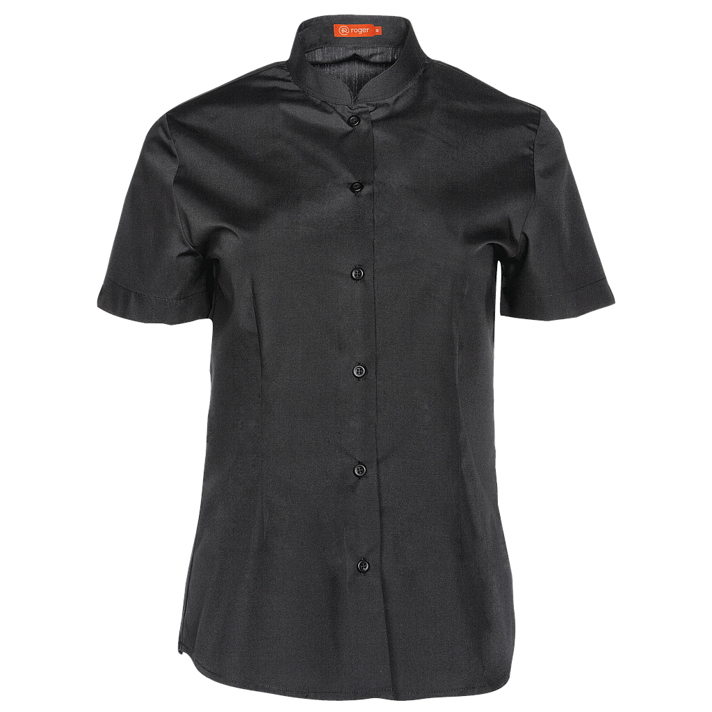 947141-07 - CAMISA MUJER CUELLO MAO MANGA CORTA GABIN NEGRO