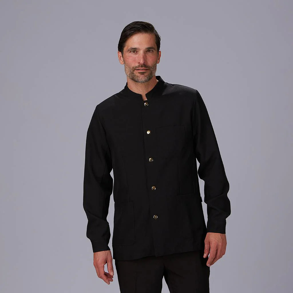 963300-001 - CHAQUETA HOMBRE MAO NEGRA BOTON DORADO