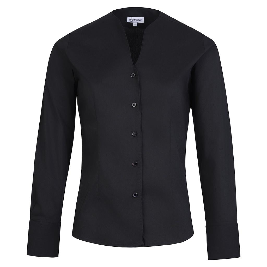 965138-07 - CAMISA MUJER CUELLO EN "V" MANGA LARGA ALAMEDA NEGRO
