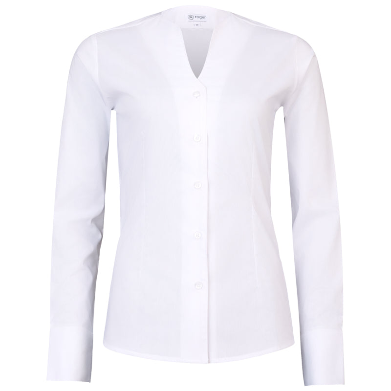 965138-13 - CAMISA MUJER CUELLO EN "V" MANGA LARGA ALAMEDA BLANCO