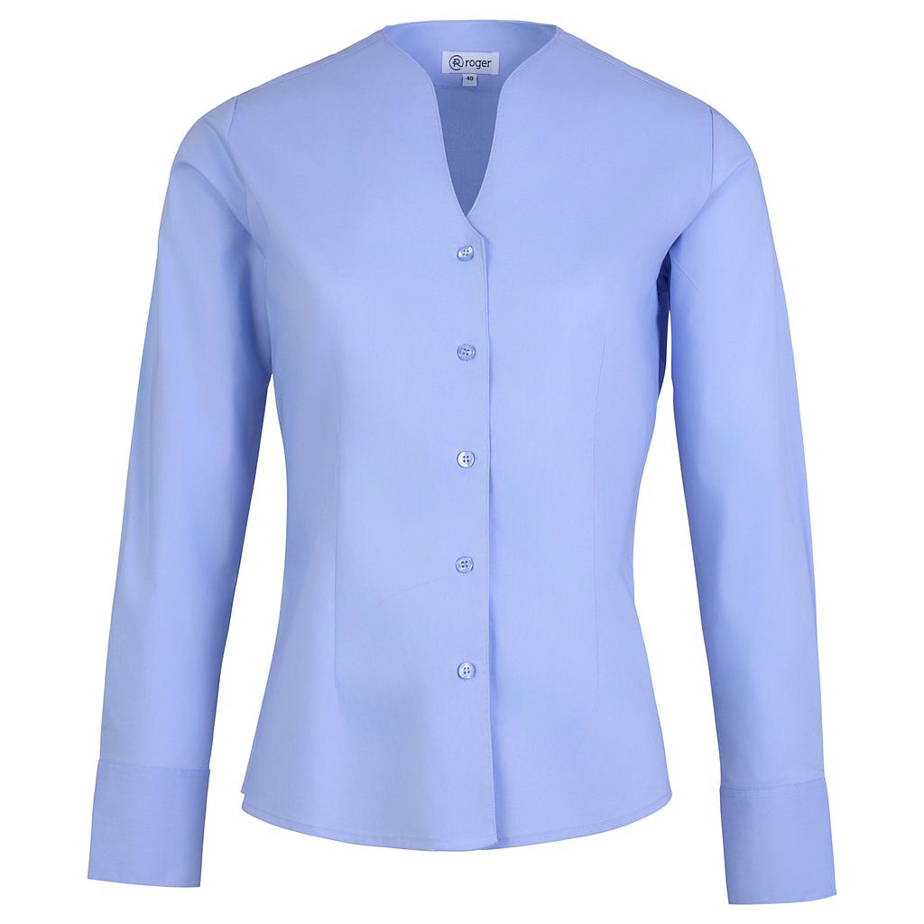 965138-19 - CAMISA MUJER CUELLO EN "V" MANGA LARGA ALAMEDA CELESTE