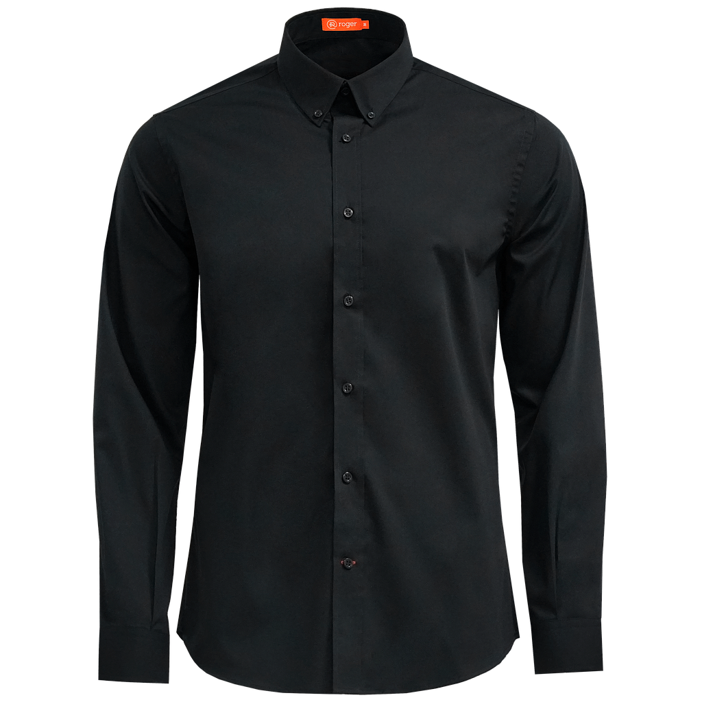 969139-07 - CAMISA HOMBRE CUELLO CAMISERO MANGA LARGA LONDON NEGRO