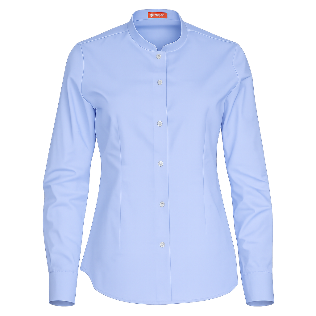 977137-19 - CAMISA MUJER CUELLO MAO MANGA LARGA DAYTONA CELESTE