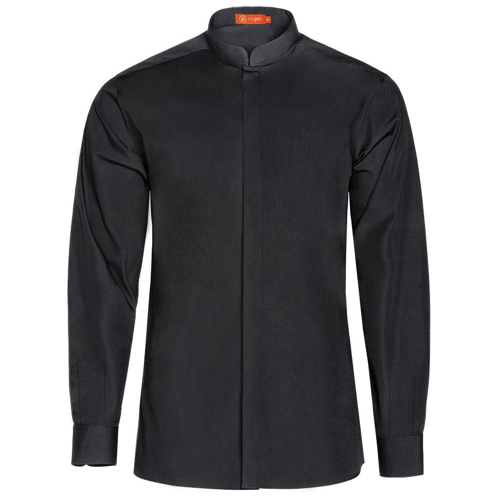 982139-07 - CAMISA HOMBRE CUELLO MAO MANGA LARGA DINAR NEGRO