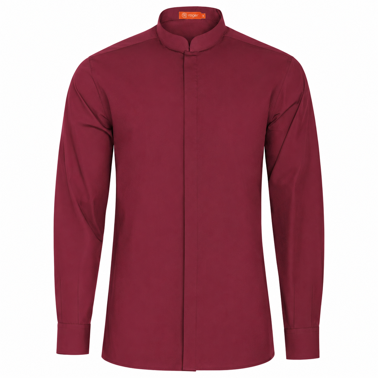 982139-09 - CAMISA HOMBRE CUELLO MAO MANGA LARGA DINAR GRANATE