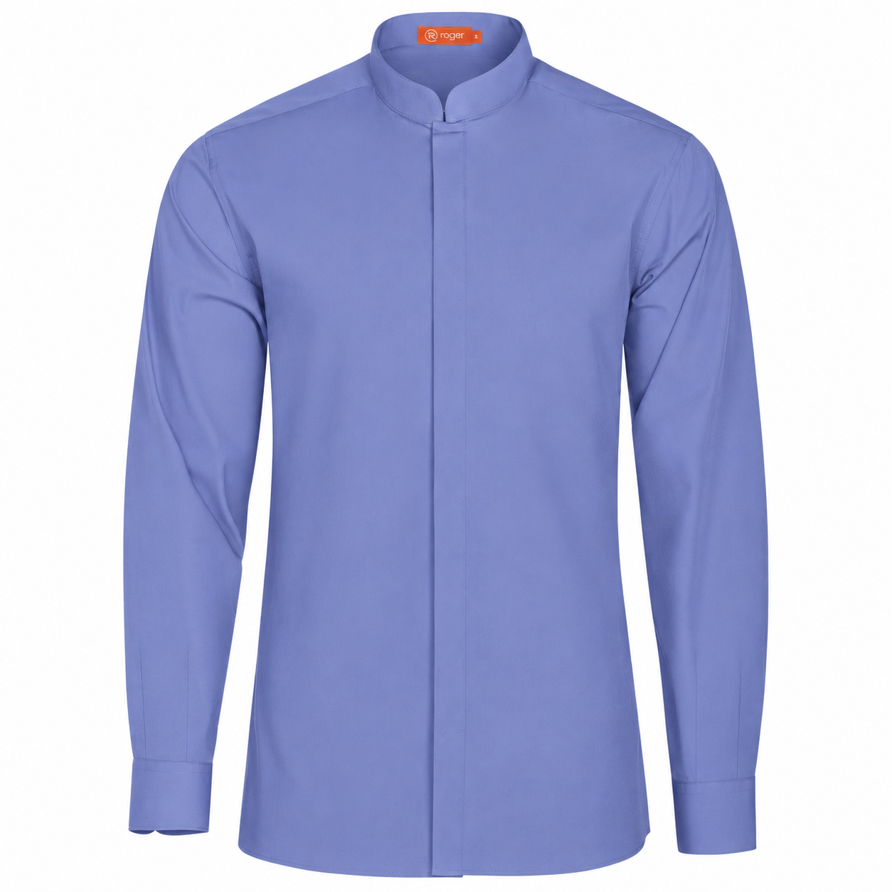 982139-10 - CAMISA HOMBRE CUELLO MAO MANGA LARGA DINAR AZUL ROYAL