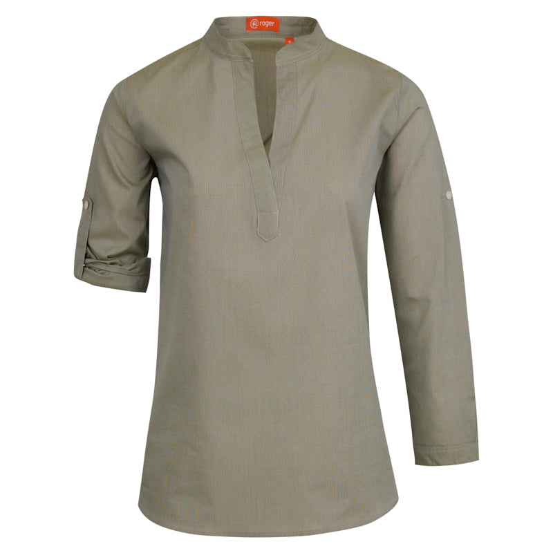 987148-196 - CAMISA POLERA MUJER BASSA VERDE SALVIA