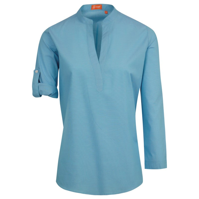 987148-197 - CAMISA POLERA MUJER BASSA AZUL BABY
