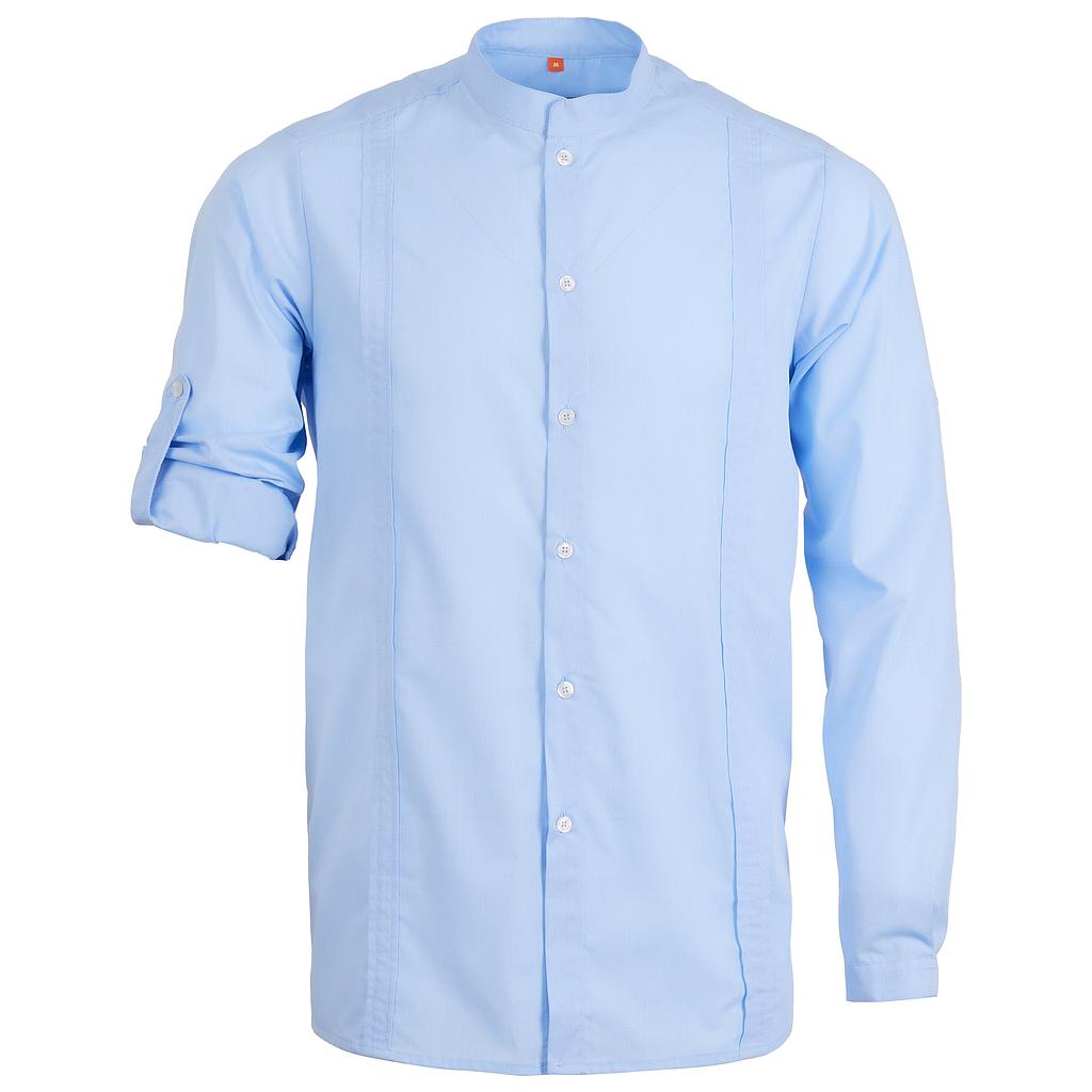 988148-19 - CAMISA GUAYABERA HOMBRE BASSA CELESTE