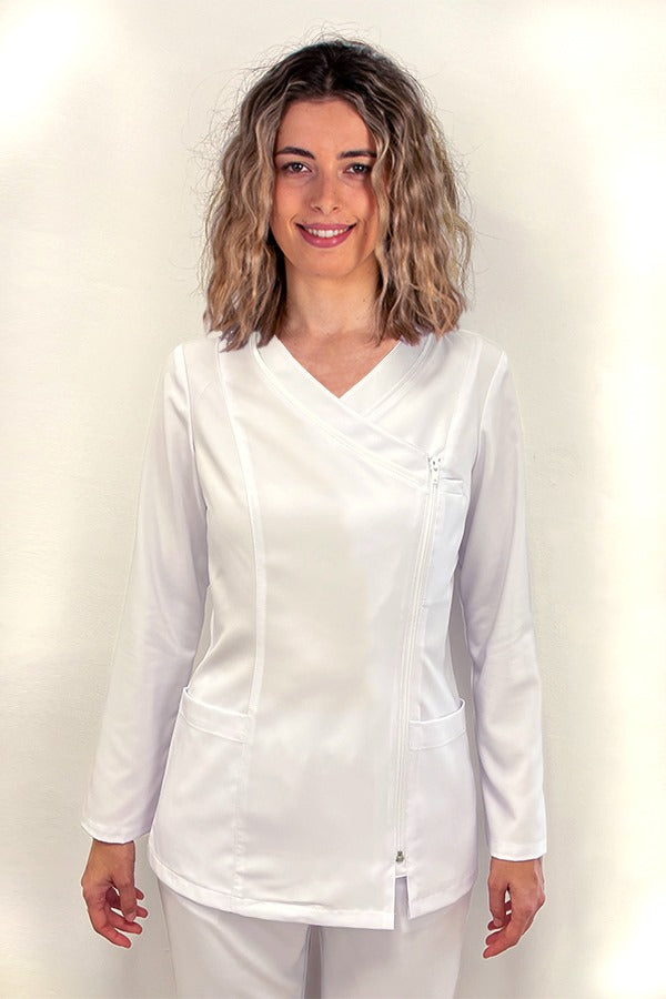 8027784 - Chaqueta m/l microfibra elástica blanca