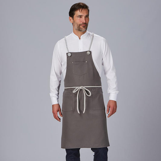 100033-139 - DELANTAL PETO CORDON TRENZADO 88X74 CM GRIS MARENGO