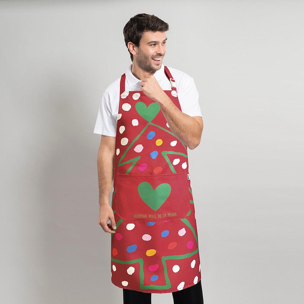 100099-105 - DELANTAL AGATHA NAVIDAD ROJO