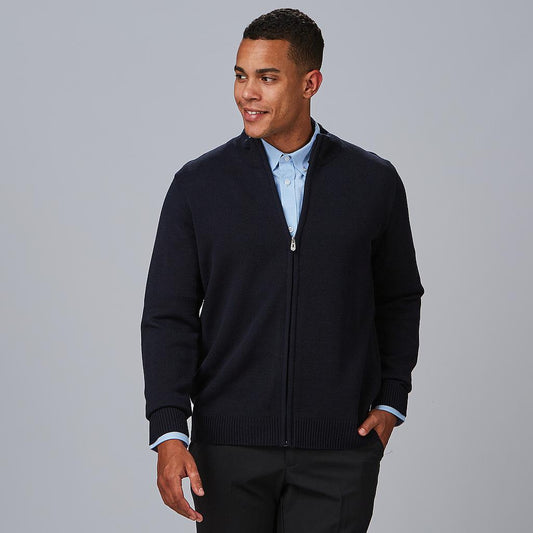 102800-104 - CARDIGAN HOMBRE PUNTO GRUESO CON CREMALLERA MARINO