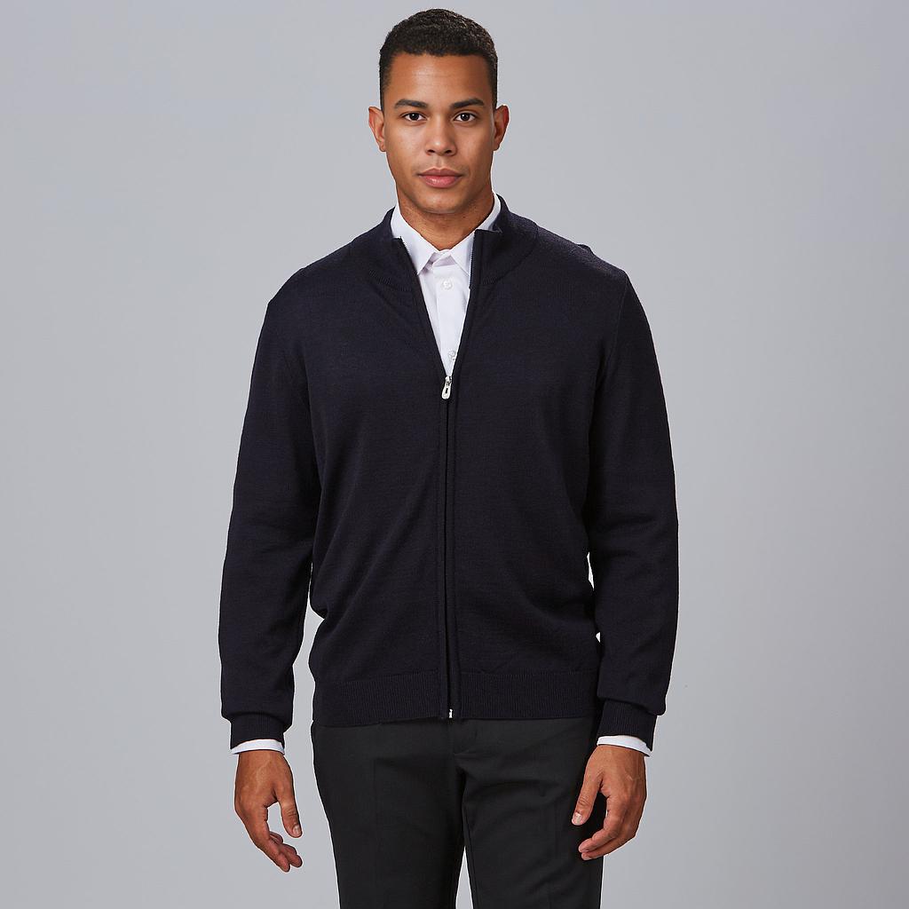 103200-104 - CARDIGAN HOMBRE PUNTO FINO CON CREMALLERA MARINO