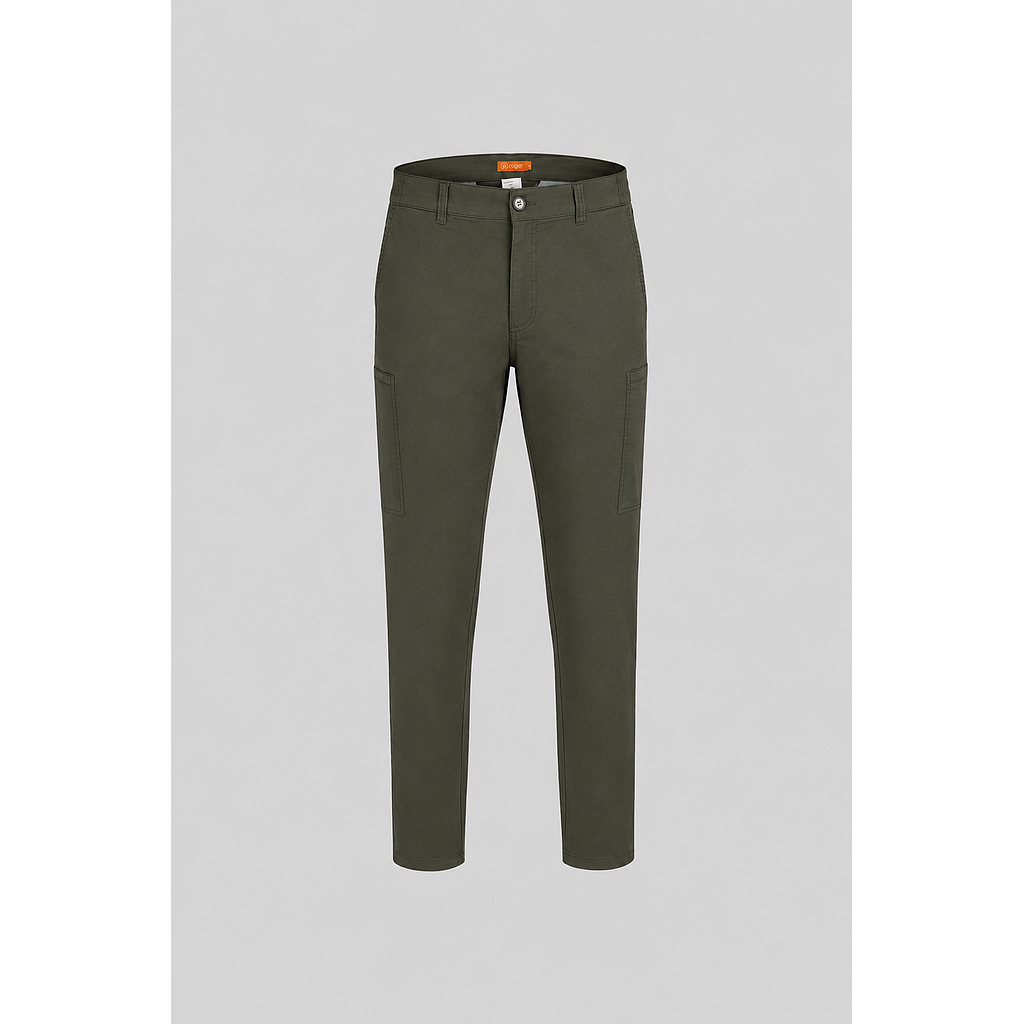 109115-168 - PANTALÓN CHINO HOMBRE HELIOS VERDE OLIVA