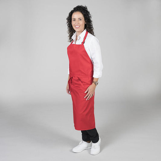 116000-105 - DELANTAL CON PETO SARGA 90X75 CM ROJO