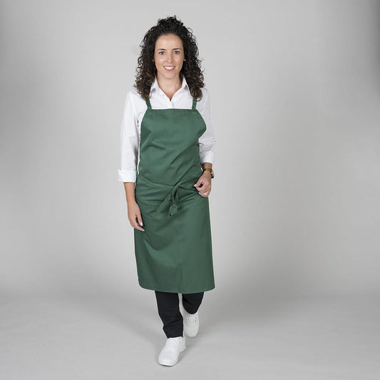 116000-118 - DELANTAL CON PETO SARGA 90X75 CM VERDE BOTELLA
