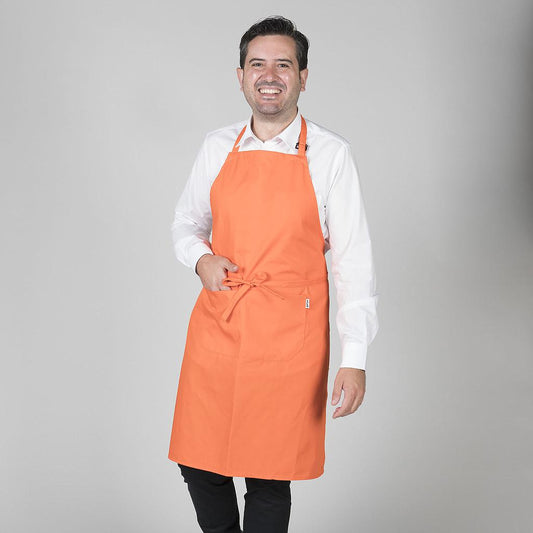 116BC0-116 - DELANTAL CON PETO Y BOLSILLO 90x75 CM SARGA NARANJA
