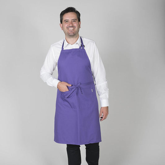 116BC0-136 - DELANTAL CON PETO Y BOLSILLO 90x75 CM SARGA MORADO