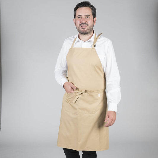 116BC0-141 - DELANTAL CON PETO Y BOLSILLO 90x75 CM SARGA CREMA