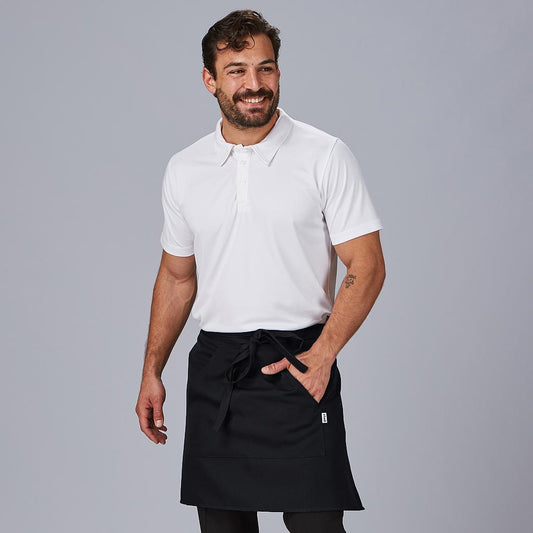 117100-001 - DELANTAL SIN PETO Y BOL 50X75 CM SARGA POLIÉSTER NEGRO