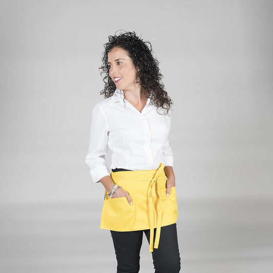 120000-111 - DELANTAL SIN PETO CORTO BOLSILLO 30X60 CM AMARILLO