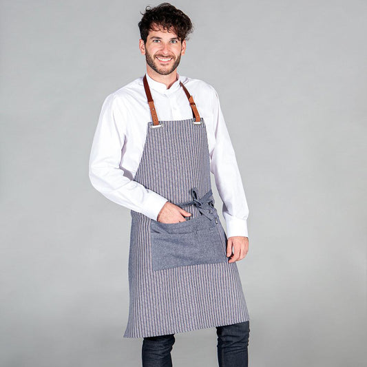 157600-148 - DELANTAL CON PETO Y CINTA DE CUERO 87X73 CM