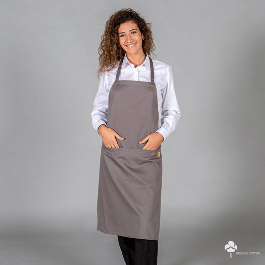 159800-109 - DELANTAL CON PETO TEJIDO ORGANICO 91X74 CM GRIS