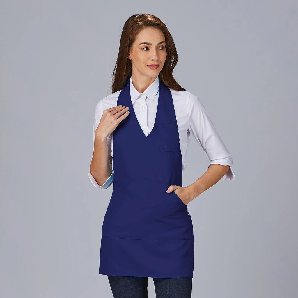 182000-103 - DELANTAL BISTRO ESCOTE PICO BOLSILLO CENTRO 80X65 CM AZULINA