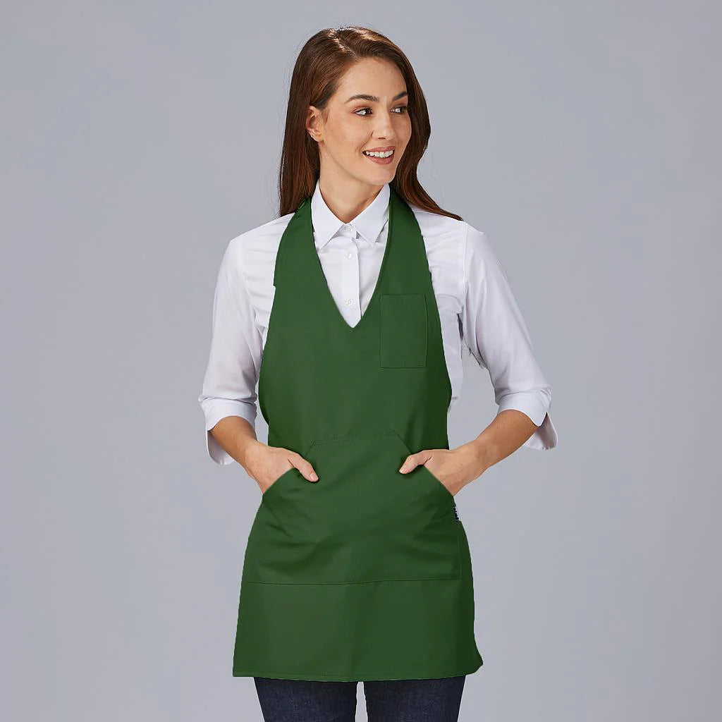 182000-118 - DELANTAL BISTRO ESCOTE PICO BOLSILLO CENTRO 80X65 CM VERDE BOTELLA
