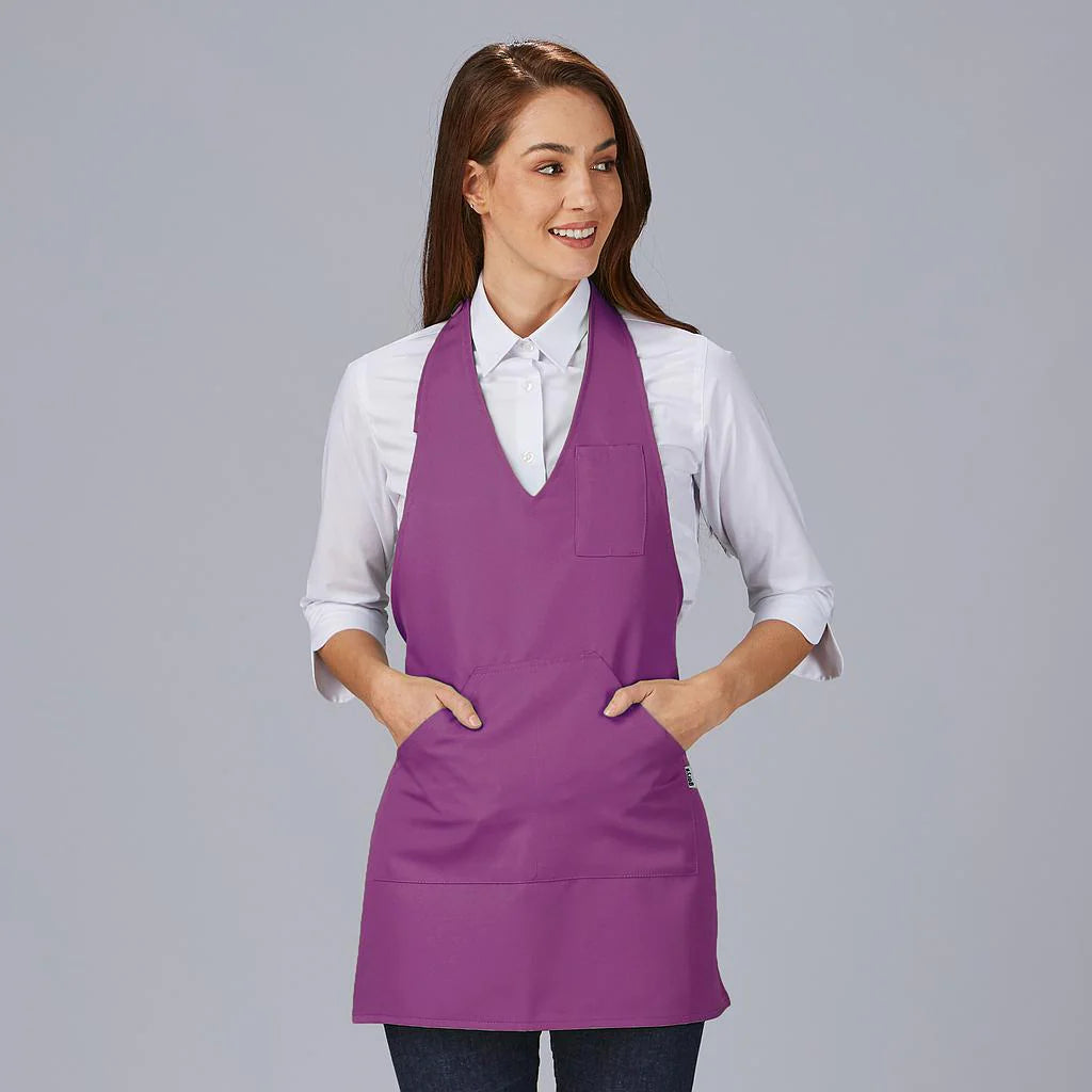 182000-119 - DELANTAL BISTRO ESCOTE PICO BOLSILLO CENTRO 80X65 CM MALVA