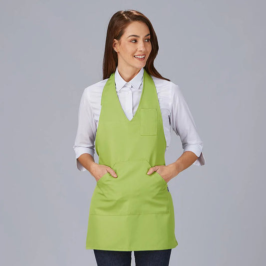182000-127 - DELANTAL BISTRO ESCOTE PICO BOLSILLO CENTRO 80X65 CM PISTACHO