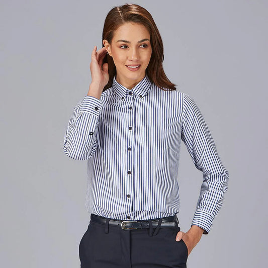 240033-1139 - CAMISA MUJER RAYAS BICOLOR SIMONETTA RAYA AZULINA/MARINO