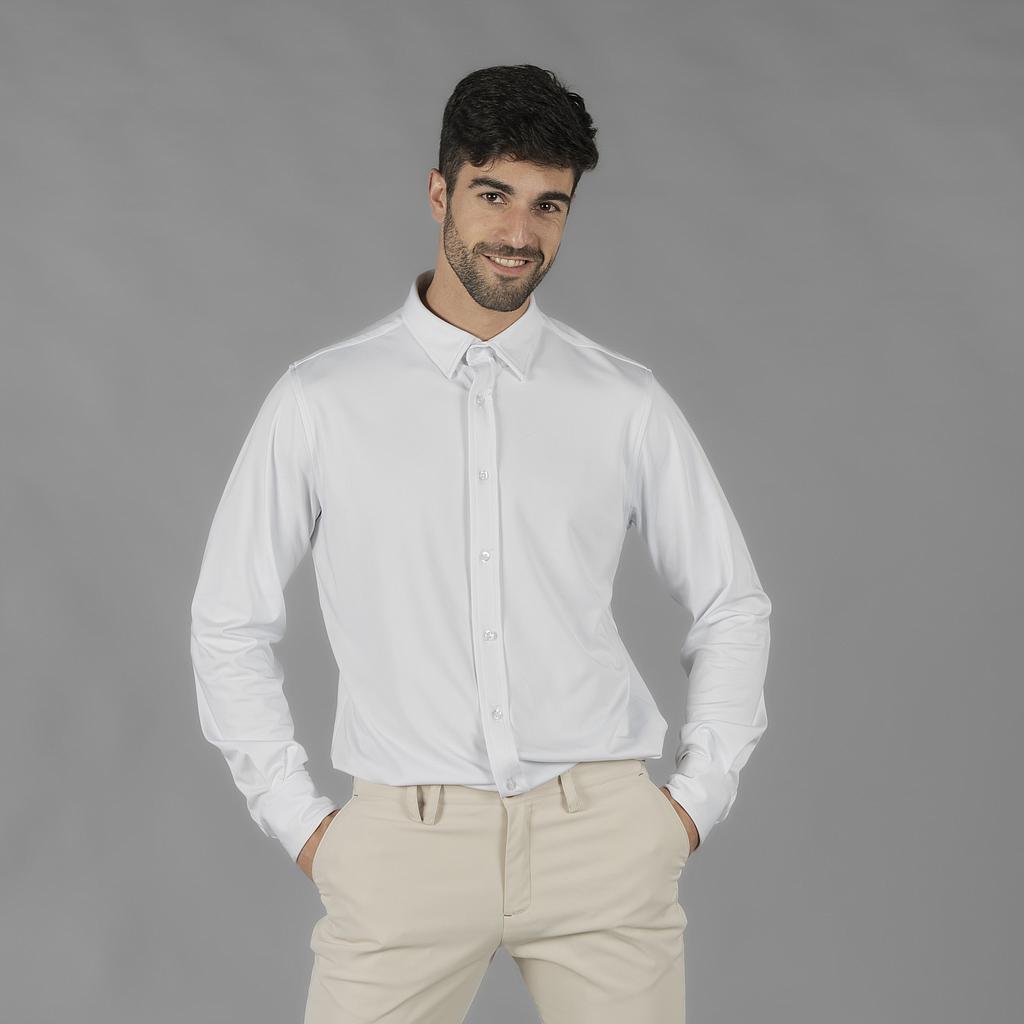 260001-101 - CAMISA HOMBRE INTERLOCK CUELLO CAMISERO LUZON BLANCO