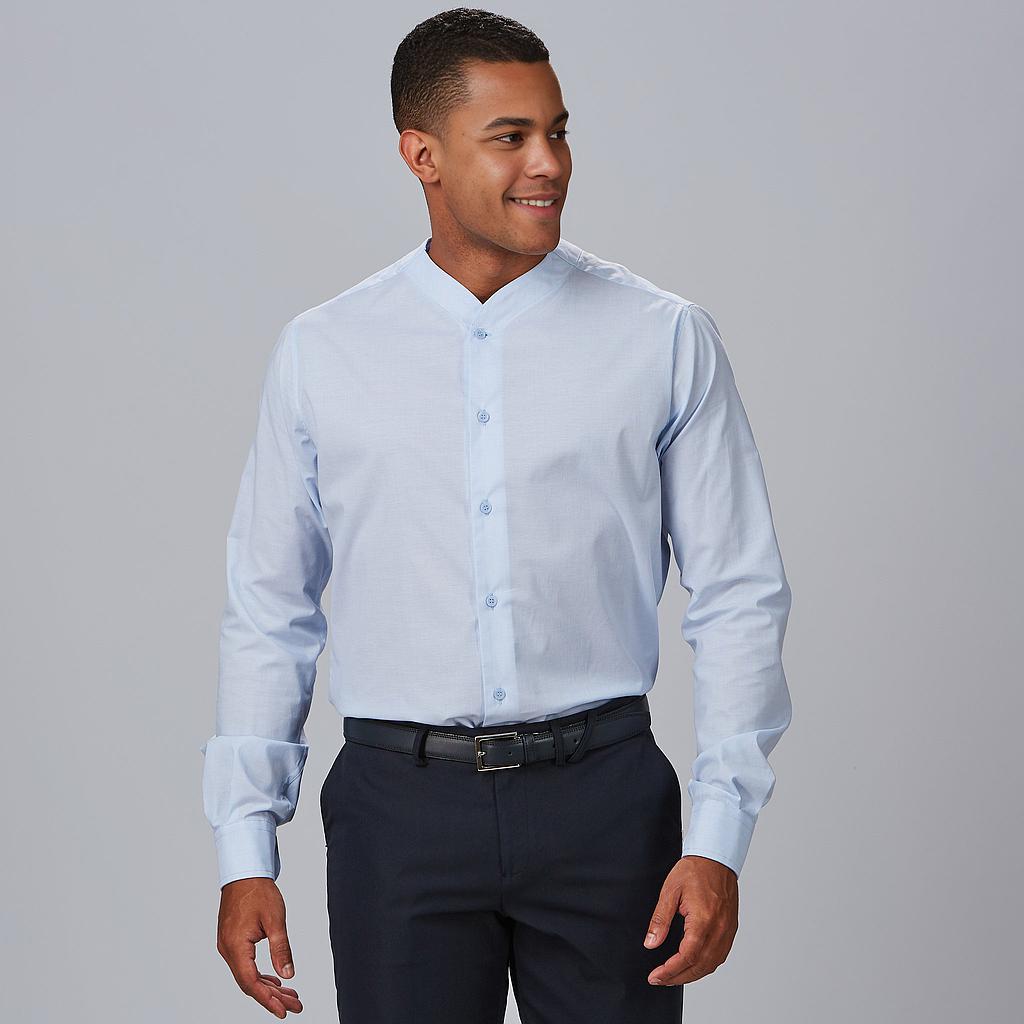 260012-107 - CAMISA HOMBRE SLIM FIT FIL A FIL RICCARDO CELESTE