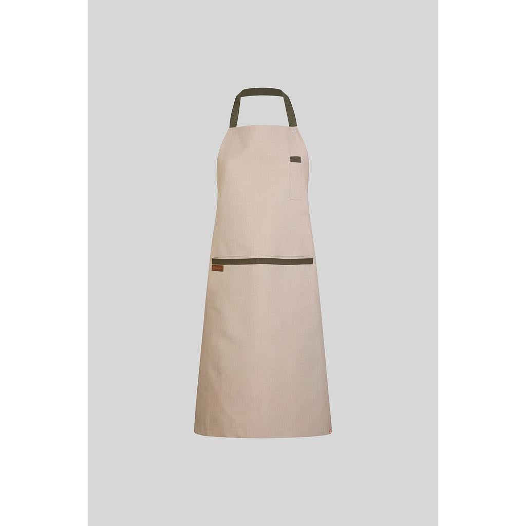 262194-199 - DELANTAL PETO MAURICE BEIGE C/VERDE OLIVA