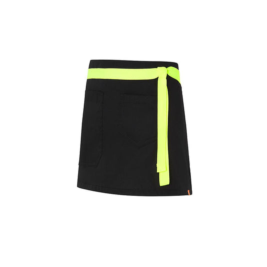 281160-164 - DELANTAL CORTO RAINBOW NEGRO C/AMARILLO FLÚOR