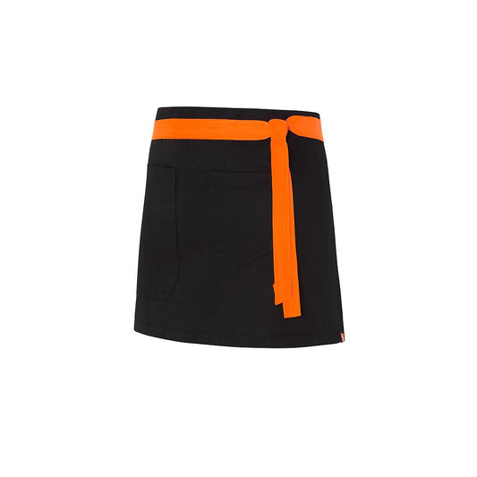 281160-165 - DELANTAL CORTO RAINBOW NEGRO C/NARANJA FLÚOR