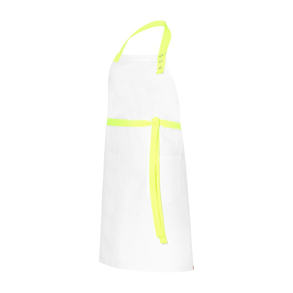 282160-161 - DELANTAL PETO RAINBOW BLANCO C/AMARILLO FLÚOR