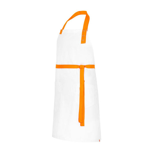 282160-162 - DELANTAL PETO RAINBOW BLANCO C/NARANJA FLÚOR