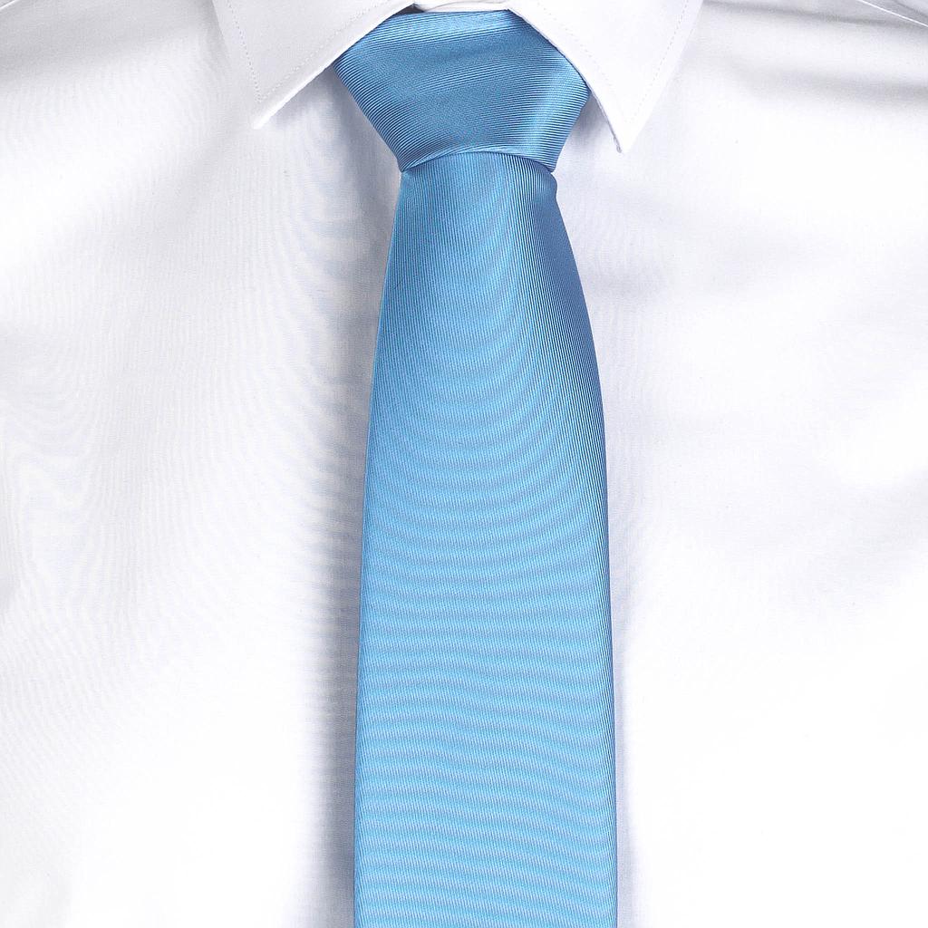326100-107 - CORBATA SIN NUDO JACQUARD RAYA CELESTE